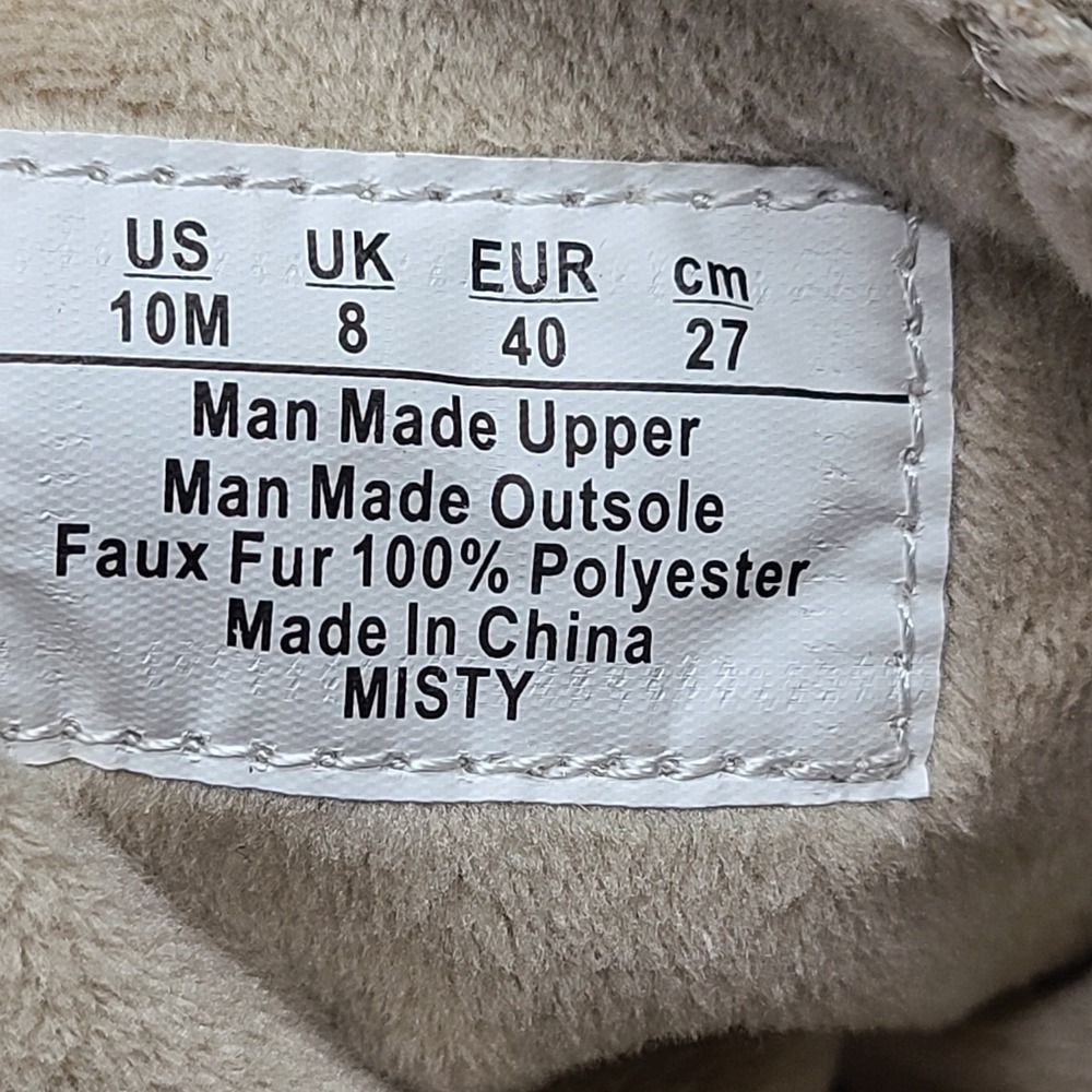 Sporto Misty Ankle‎ Boots Women Size 10 Beige NEW Ruched Faux Fur Lined Zipper - Picture 3 of 6